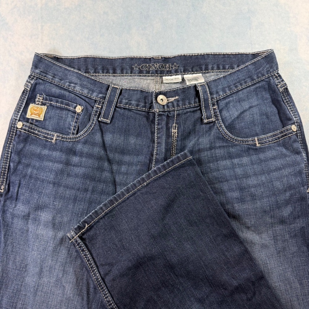 Cinch Carter 2.4 Jeans Mens 34x36 Dark Wash Excellent Relaxed Bootcut MB71934005